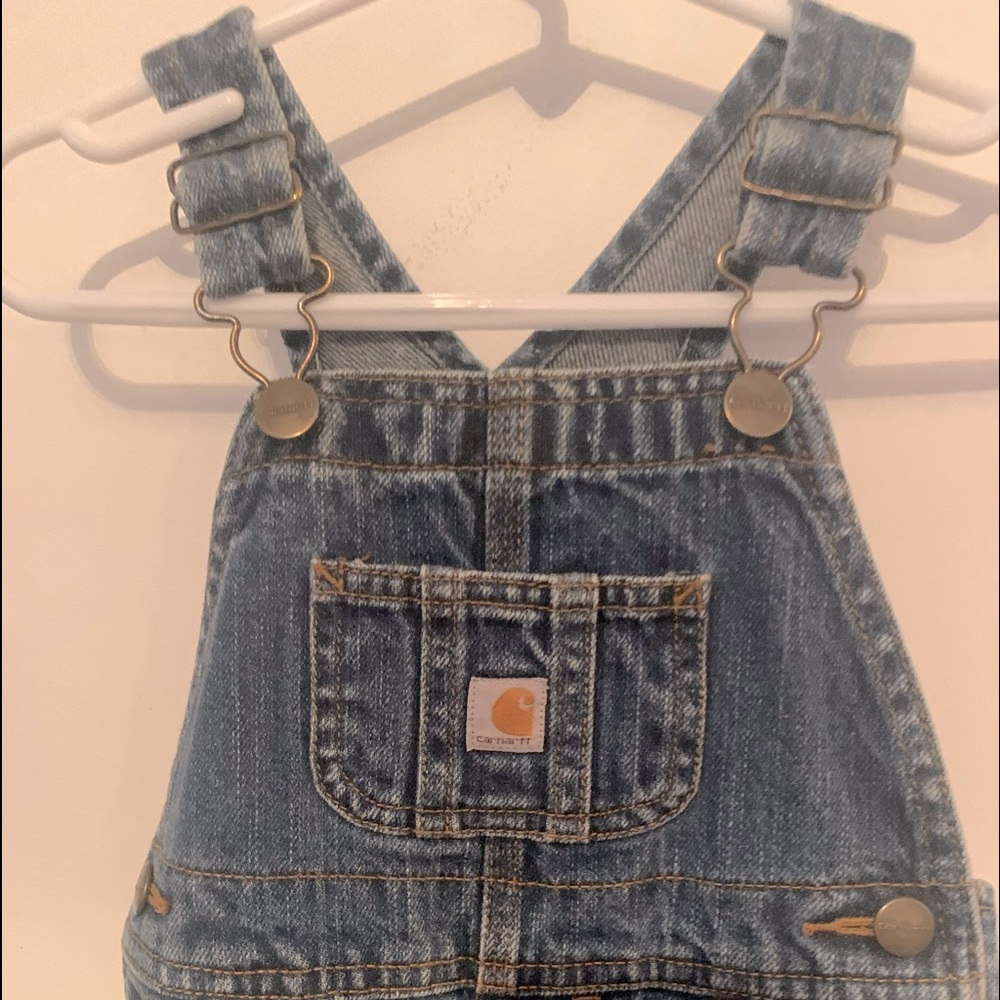 2T carhartt denim overalls